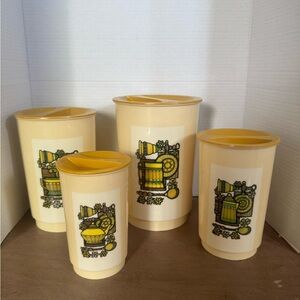 Groovy Retro Plastic 8pc Nesting Canister Set 1970’s